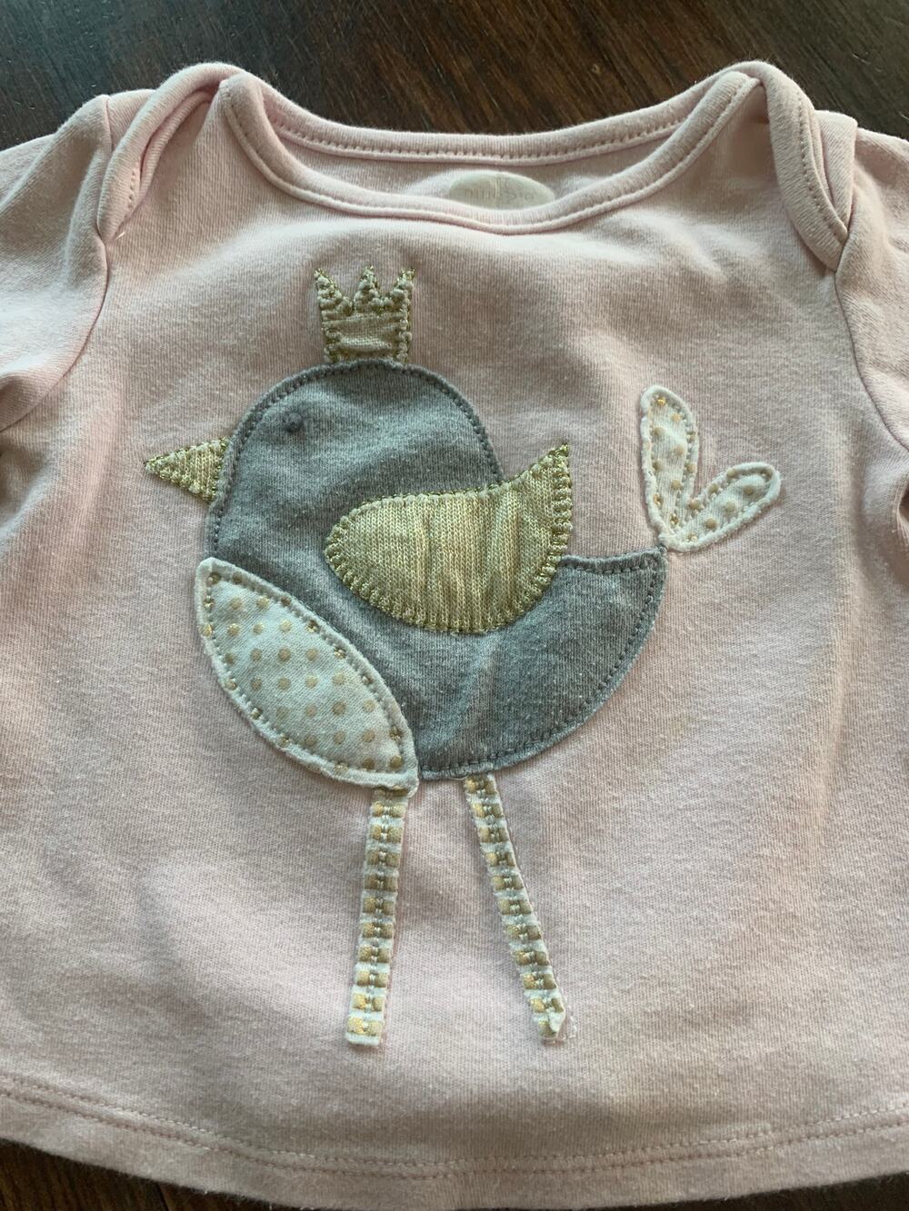 Mud pie pink bird shirt